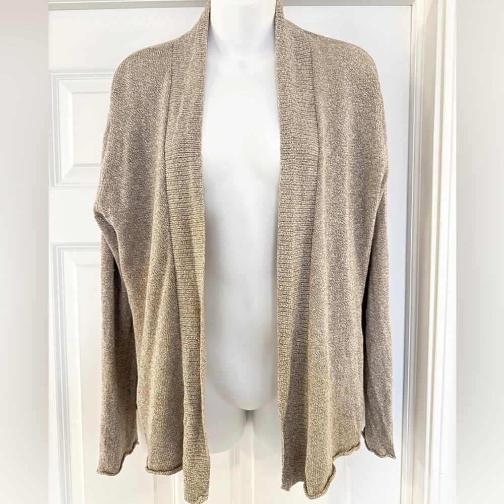 Eileen Fisher Women's Tan/Beige Open Front Cardigan, Size Medium. Like New